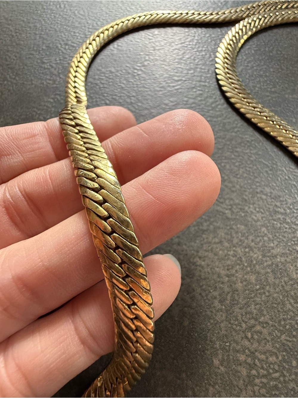 Women's Gold-Tone Herringbone Necklace Costume Jewelry